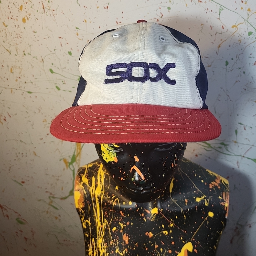 Vintage White Sox Cap Red White Blue USA Made
